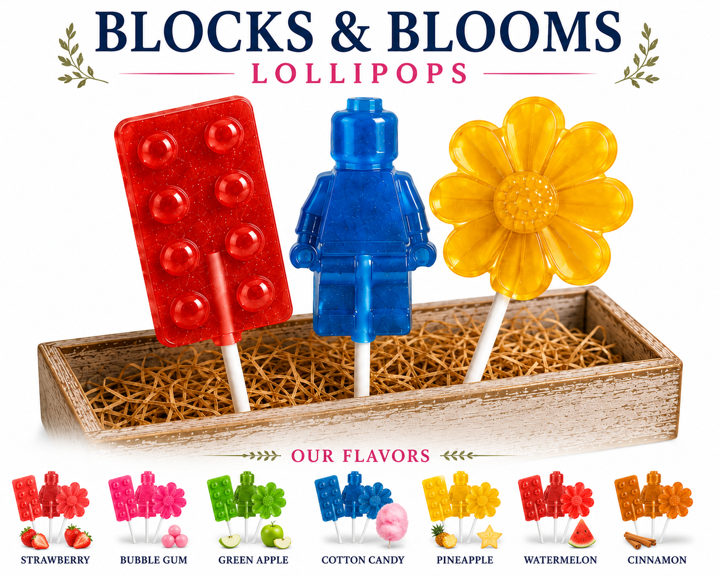 Blocks and Blooms Lillipops