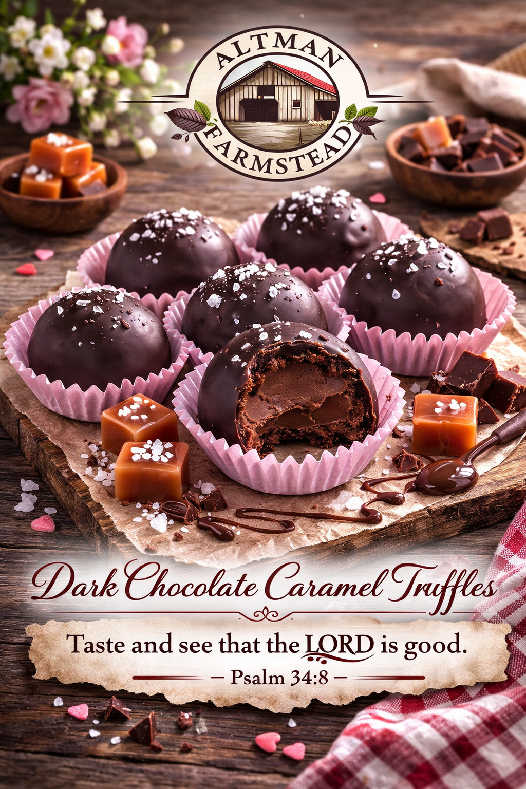 Dark Chocolate Caramel Truffles