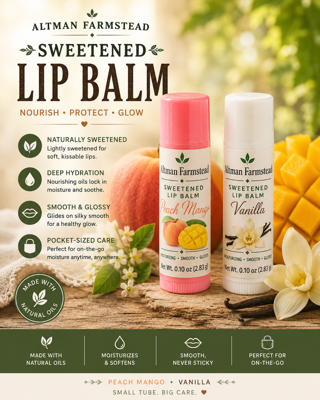 Sweetened Lip Balm, 3.4 oz (10ml)